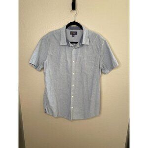Wallin & Bros Mens Blue Short Sleeve Button-Up Shirt XL Lightweight Cotton
